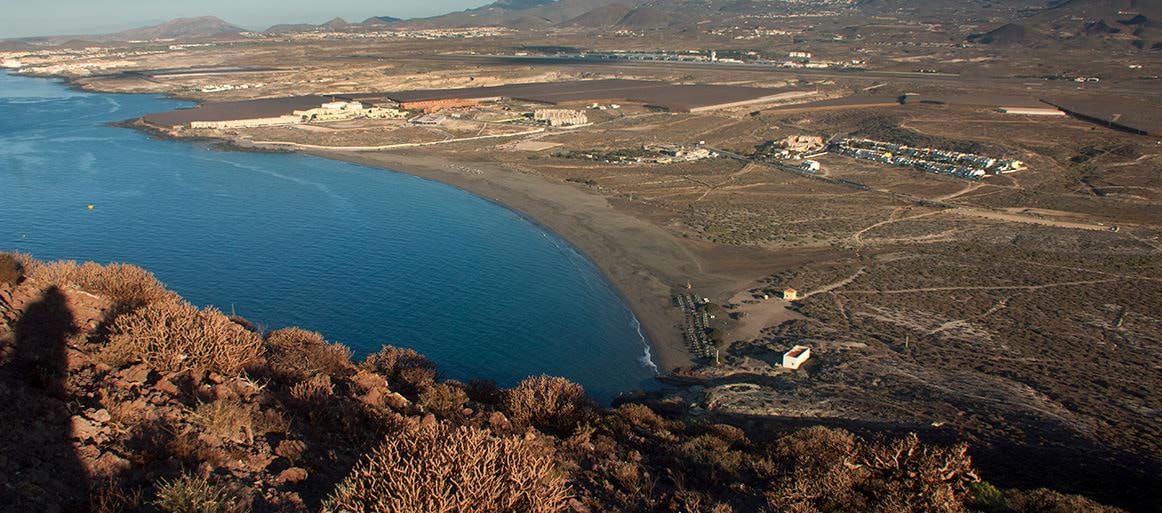 View from the red rock in El Medano's nature reserve. Tenerife.